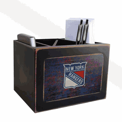 New York Rangers Distressed Desktop Organizer w/Team Color