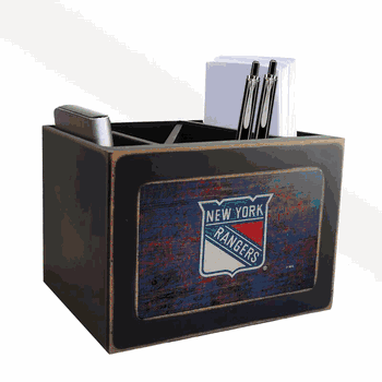 New York Rangers Distressed Desktop Organizer w/Team Color
