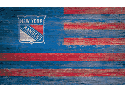 New York Rangers Distressed Flag 11x19