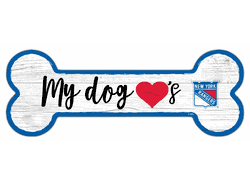 New York Rangers Dog Bone 6x12 Sign