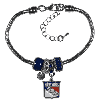New York Rangers Euro Bead Bracelet