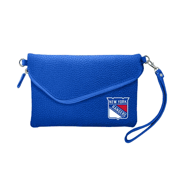 New York Rangers Fold Over Crossbody Pebble Royal