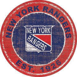 New York Rangers Heritage 24" Distressed Round Sign