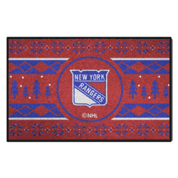 New York Rangers Holiday Sweater Starter Mat Accent Rug - 19in. x 30in.