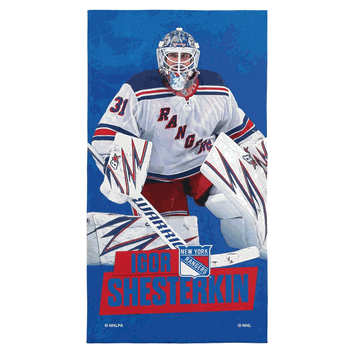 New York Rangers Igor Shesterkin NHL Beach Towel 30x60 Inches