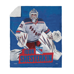 New York Rangers Igor Shesterkin NHL Silk Touch Sherpa Throw Blanket 50x60 Inches