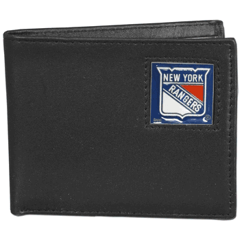 New York Rangers Leather Bi-fold Wallet Packaged in Gift Box