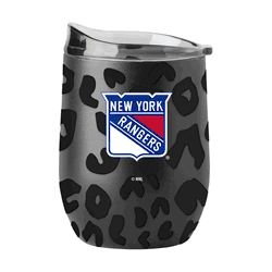 New York Rangers Leopard 16oz Black Powdercoat Curved Beverage