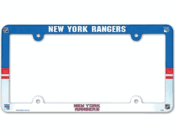 New York Rangers License Plate Frame Plastic Full Color Style