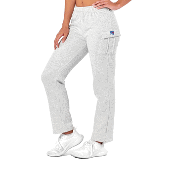 New York Rangers NHL Kadi Cargo Straight Fleece Pants Heather Grey Large
