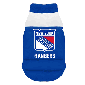 New York Rangers Pet Parka Puff Vest Large