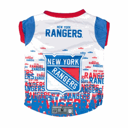 New York Rangers Pet Performance Tee Shirt Medium