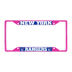 New York Rangers Pink Metal License Plate Frame - 6.25"x12.25"