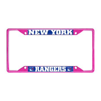 New York Rangers Pink Metal License Plate Frame - 6.25