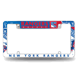 New York Rangers Primary 12" x 6" Chrome All Over Automotive License Plate Frame