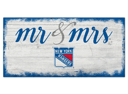 New York Rangers Script Mr & Mrs 6x12 Sign