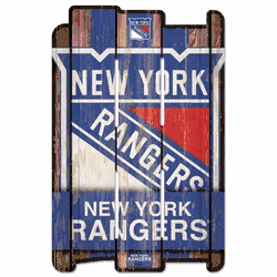 New York Rangers Sign 11x17 Wood Fence Style
