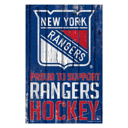 New York Rangers Sign 11x17 Wood Proud to Support Design