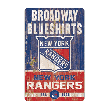 New York Rangers Sign 11x17 Wood Slogan Design