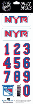 New York Rangers Sportstar Officially Licensed Authentic Center Ice NHL Hockey Helmet Decal Kit