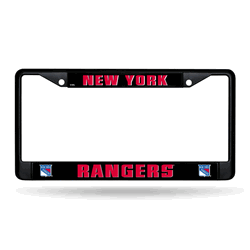 New York Rangers Standard Black Chrome Frame with Plastic Inserts 12" x 6" Car/Truck Auto Accessory