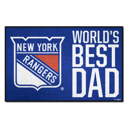 New York Rangers Starter Mat Accent Rug - 19in. x 30in. World's Best Dad Starter Mat