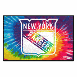 New York Rangers Tie Dye Starter Mat Accent Rug - 19in. x 30in.