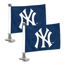 New York Yankees Ambassador Car Flags - 2 Pack Mini Auto Flags, 4in X 6in