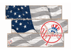 New York Yankees American Flag 3 Plank