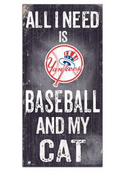 New York Yankees Baseball and My Cat 6x12 Sign