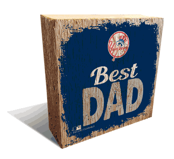 New York Yankees Best Dad 6x6 Wood Block