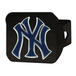 New York Yankees Black Metal Hitch Cover - 3D Color Emblem
