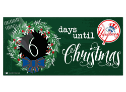 New York Yankees Chalk Christmas Countdown 6x12 Sign