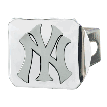New York Yankees Chrome Metal Hitch Cover with Chrome Metal 3D Emblem