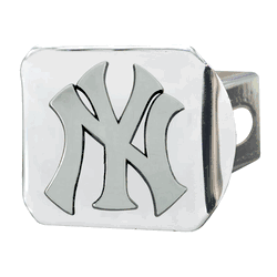 New York Yankees Chrome Metal Hitch Cover with Chrome Metal 3D Emblem