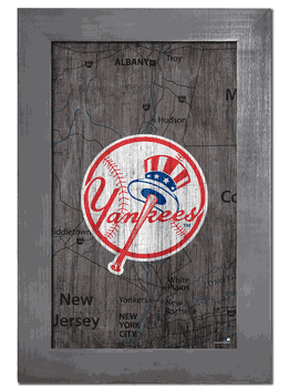 New York Yankees City Map 11x19 Sign