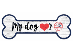 New York Yankees Dog Bone 6x12 Sign
