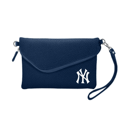 New York Yankees Fold Over Crossbody Pebble Navy