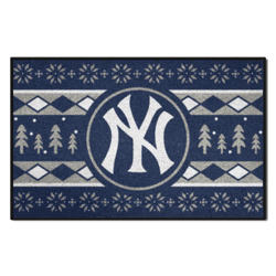 New York Yankees Holiday Sweater Starter Mat Accent Rug - 19in. x 30in.