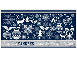 New York Yankees Merry and Bright 6x12 Sign