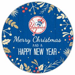 New York Yankees Merry Christmas & New Year 12in Circle