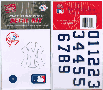 New York Yankees Official Rawlings Authentic Batting Helmet Decal Kit