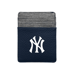 New York Yankees Pebble Front Pocket Wallet Navy