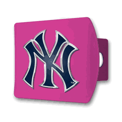 New York Yankees Pink Metal Hitch Cover with  3D Color Emblem