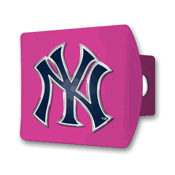 New York Yankees Pink Metal Hitch Cover with  3D Color Emblem