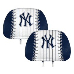 New York Yankees Printed Head Rest Cover Set - 2 Pieces