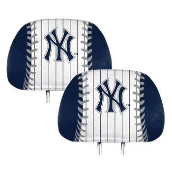 New York Yankees Printed Head Rest Cover Set - 2 Pieces