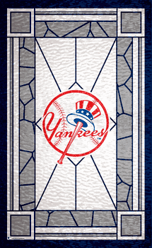 New York Yankees Stained Glass 11x19 Wood Sign