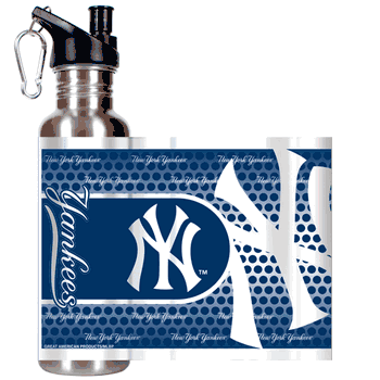 New York Yankees Stainless Steel Water Bottle with Hi-Def Metallic Graphics