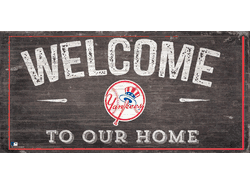 New York Yankees Welcome Distressed Sign
